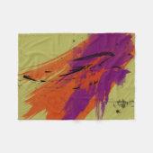 Abstracte kunstWaterverven Oranje Paars Groen Zwar Fleece Deken (Voorkant (Horizontaal))