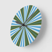 Abstracte kunstwerk van Retro Stripey Sun Ronde Klok (Hoek)