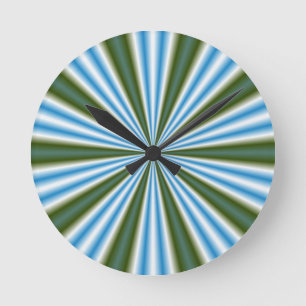 Abstracte kunstwerk van Retro Stripey Sun Ronde Klok