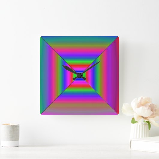 Abstracte kunstwerk vierkante klok (Huis)