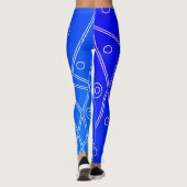 Abstracte kunstwerken met heldere blauwe lijncirke leggings (Achterkant)