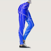 Abstracte kunstwerken met heldere blauwe lijncirke leggings (Rechts)