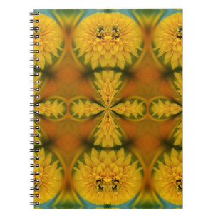 Abstracte kunstwerken voor gele ventilatorbenzalen notitieboek