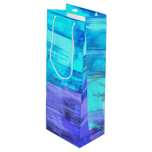 Abstracte kunstwijn — Gift Bag Wijn Cadeautas (Voorkant Gekanteld)