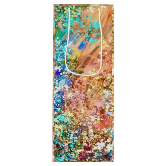 Abstracte kunstwijn — Gift Bag Wijn Cadeautas (Voorkant)