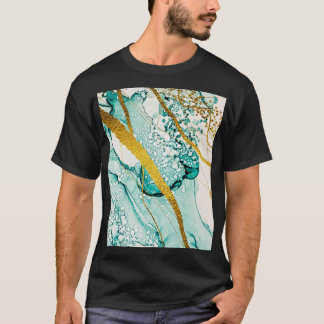 Abstracte kunstwolken: doorschijnende inkt t-shirt