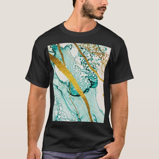 Abstracte kunstwolken: doorschijnende inkt t-shirt (Voorkant)