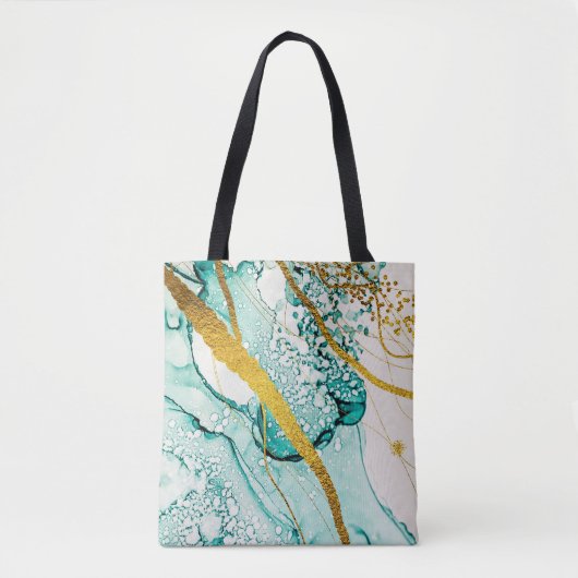 Abstracte kunstwolken: doorschijnende inkt tote bag (Voorkant)