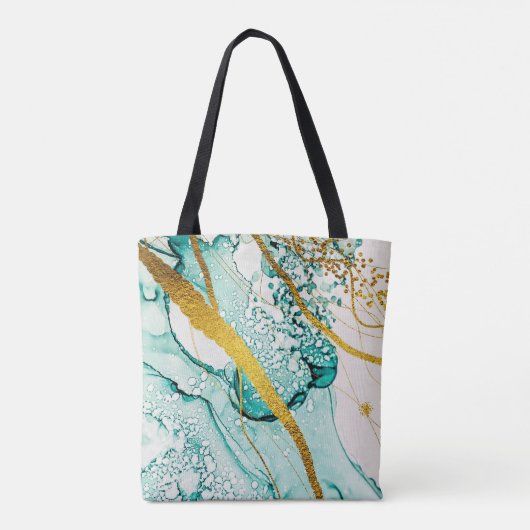 Abstracte kunstwolken: doorschijnende inkt tote bag (Achterkant)