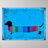 Abstracte kunstworst Dog Dachshund Poster (Voorkant)
