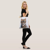 abstracte kunstzak tote bag (Op model)
