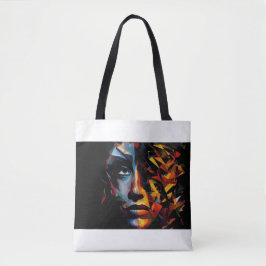 Abstracte kunstzak tote bag