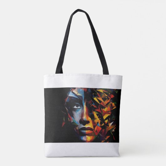 Abstracte kunstzak tote bag (Achterkant)