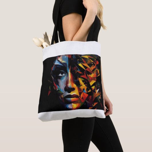 Abstracte kunstzak tote bag (Dichtbij)