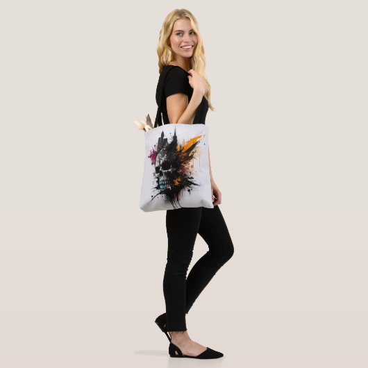 abstracte kunstzak tote bag (Op model)
