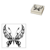 abstracte kunstzegel op basis van stamhout vlinder rubberstempel (Gestempeld)
