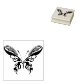 abstracte kunstzegel op basis van stamhout vlinder rubberstempel (Gestempeld)