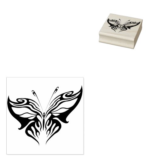 abstracte kunstzegel op basis van stamhout vlinder rubberstempel (Gestempeld)