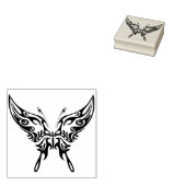 abstracte kunstzegel op basis van stamhout vlinder rubberstempel (Gestempeld)