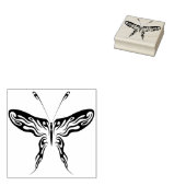 abstracte kunstzegel op basis van stamhout vlinder rubberstempel (Gestempeld)