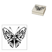 abstracte kunstzegel op basis van stamhout vlinder rubberstempel (Gestempeld)