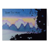 abstracte kunstzonsondergang over berglandschap (Voorkant Horizontaal)