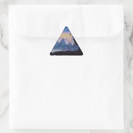 abstracte kunstzonsondergang over berglandschap sticker (Tas)