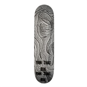 abstracte kunstzwarte en witte pootdame retro persoonlijk skateboard