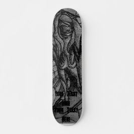 abstracte kunstzwarte en witte pootdame retro persoonlijk skateboard