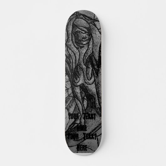 abstracte kunstzwarte en witte pootdame retro persoonlijk skateboard (Voorkant)
