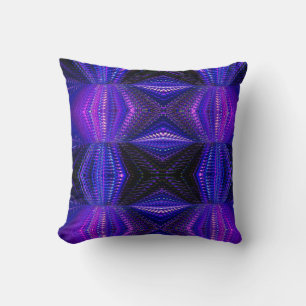 abstracte kussen met blauwe neon