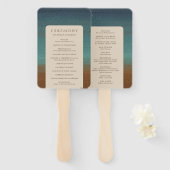 Abstracte kust chique moderne bruiloft handwaaier (Voorkant en achterkant)