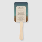 Abstracte kust chique moderne bruiloft handwaaier (Voorkant)