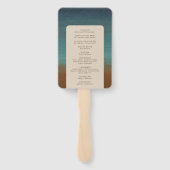 Abstracte kust chique moderne bruiloft handwaaier (Achterkant)