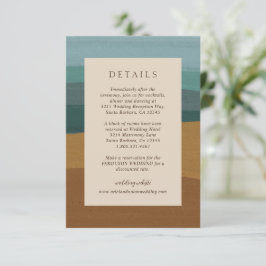 Abstracte kust chique moderne bruiloft informatiekaartje