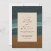 Abstracte kust chique moderne bruiloft kaart (Voorkant)