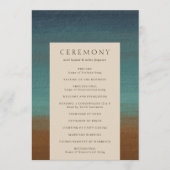 Abstracte kust chique moderne bruiloft programmakaart (Voorkant)