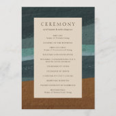 Abstracte kust chique moderne bruiloft programmakaart (Voorkant)