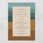 Abstracte kust chique moderne bruiloft programmakaart (Achterkant)