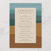 Abstracte kust chique moderne bruiloft programmakaart (Voorkant)