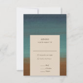 Abstracte kust chique moderne bruiloft RSVP kaartje (Voorkant)