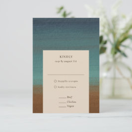 Abstracte kust chique moderne bruiloft RSVP kaartje