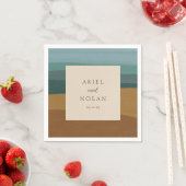 Abstracte kust chique moderne bruiloft servet (Insitu)