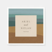 Abstracte kust chique moderne bruiloft servet (Voorkant)