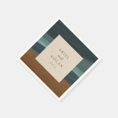 Abstracte kust chique moderne bruiloft servet (Hoek)