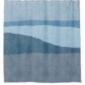 Abstracte kust-schaduwen van het blauw-schoengordi douchegordijn (Voorkant)
