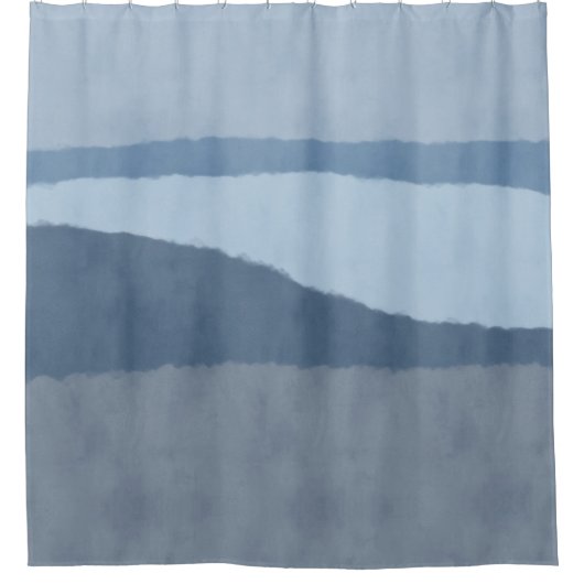 Abstracte kust-schaduwen van het blauw-schoengordi douchegordijn (Voorkant)