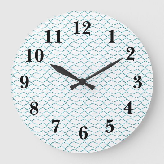 Abstracte Kustgolf Patroon Grote klok (Voorkant)