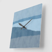 Abstracte kustschelpen van de blauwe muur vierkante klok (Hoek)