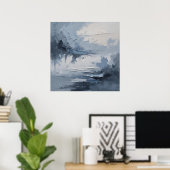 Abstracte Kustsereniteit – Textured Ocean & Sky i Poster (Thuiskantoor)